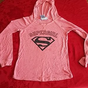 Supergirl long sleeve hooded tshirt